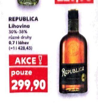 REPUBLICA Lihovina 30-38% různé druhy 0,7l láhev