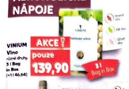 VINIUM Víno různé druhy 3l Bag in Box