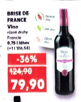 BRISE DE FRANCE Víno různé druhy 0,75l