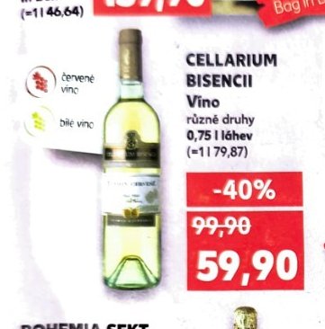 CELLARIUM BISENCII Víno různé druhy 0,75l