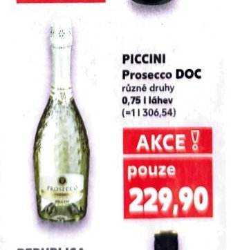 PICCINI Prosecco DOC různé druhy 0,75l