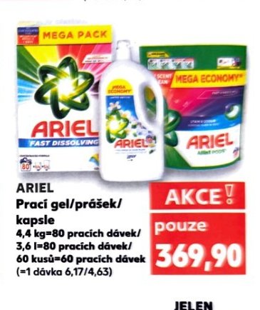 Ariel prací gel/prášek/kapsle