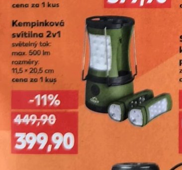 Kempinková svítilna 2v1