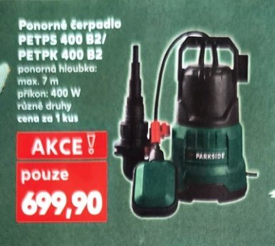 Ponorné čerpadlo PETPS 400 B2/ PETPK 400 B2