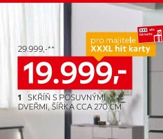 1 SKŘÍŇ S POSUVNÝMI DVEŘMI, ŠÍŘKA CCA 270 CM