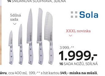 16 SADA NOŽŮ, 5DÍLNÁ