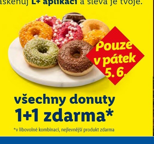 všechny donuty 1+1 zdarma