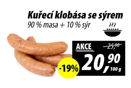 Kuřecí klobása se sýrem
