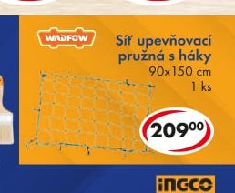 Síť upevňovací pružná s háky