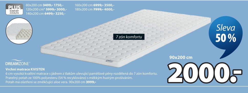 Vrchní matrace KVISTEN