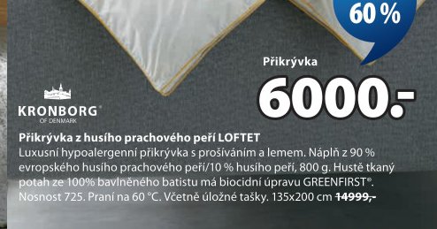 Přikrývka z husího prachového peří LOFTET