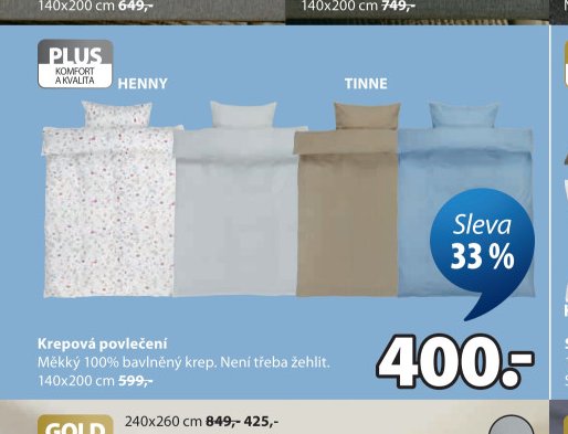 Krepové povlečení