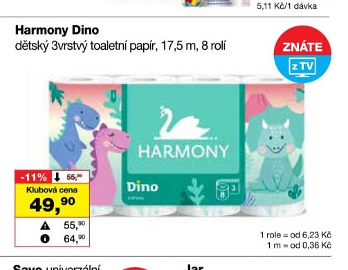 Harmony Dino toaletní papír