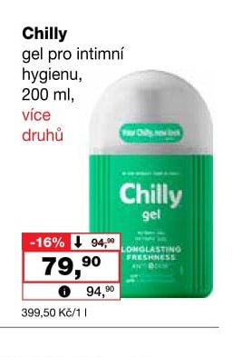 Chilly gel pro intimní hygienu, 200 ml, více druhů