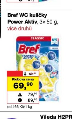 Bref WC kuličky Power Aktiv, 3x 50 g, více druhů