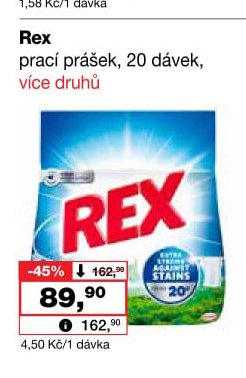 Rex prací prášek, 20 dávek