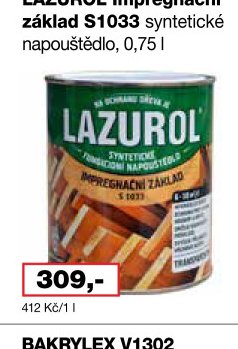 LAZUROL Impregnační základ S1033 syntetické napouštědlo, 0,75 l