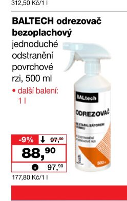 BALTECH odrezovač bezoplachový jednoduché odstranění povrchové rzi, 500 ml