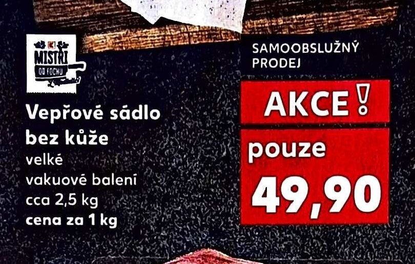 Vepřové sádlo bez kůže