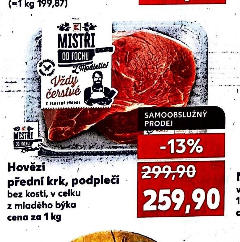 Hovězí přední krk, podlečí