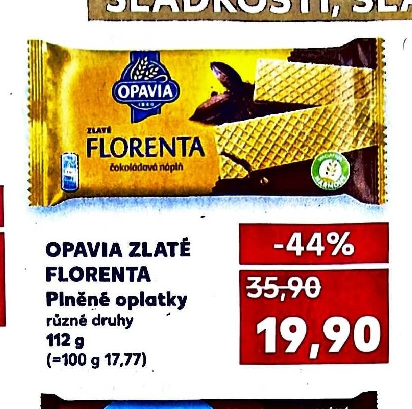 OPAVIA ZLATÉ FLORENTA Plněné oplatky