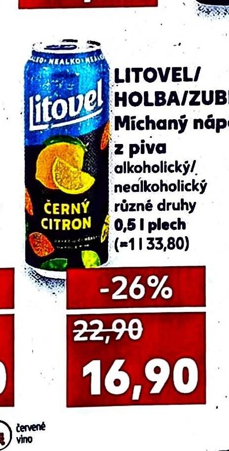 Litovel/ Holba/Zubr Míchaný nápoj z piva