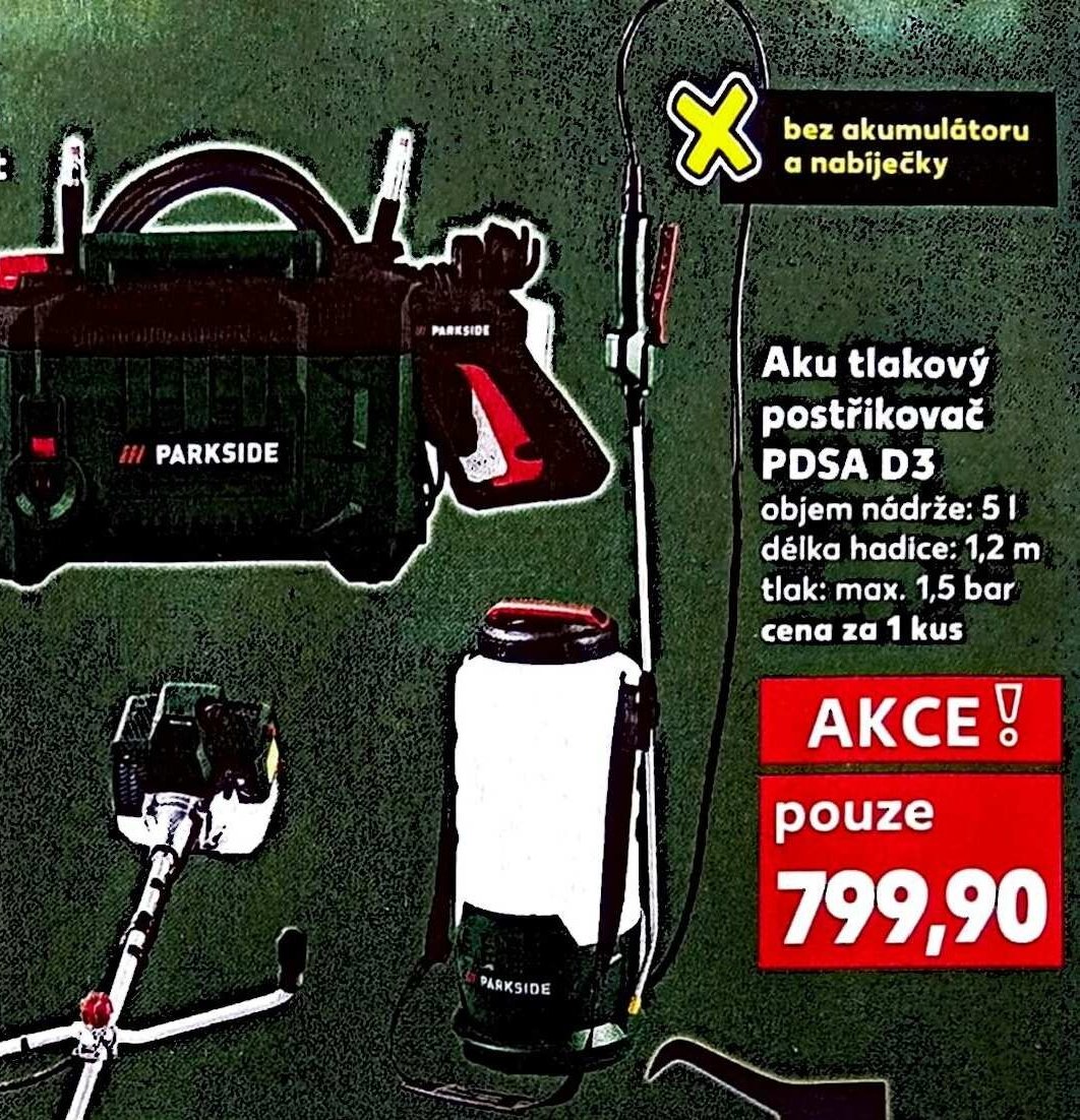 Aku tlakový postřikovač PDSA D3