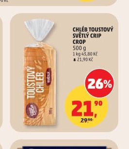 CHLÉB TOUSTOVÝ SVĚTLÝ CRIP CROP