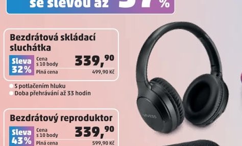 Bezdrátová skládací sluchátka