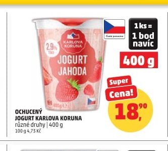 Ochucený jogurt Karlova Koruna