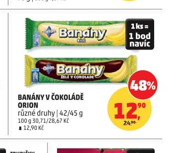 Banány v čokoládě Orion