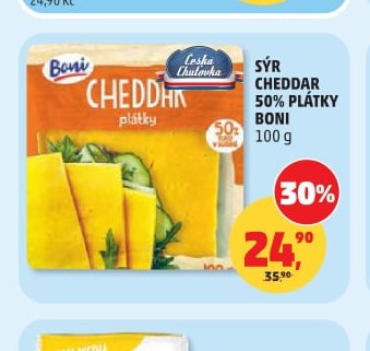 SÝR CHEDDAR 50% PLÁTKY BONI