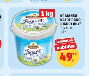 Krajanka kádě ráno jogurt bílý