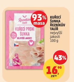 Kuřecí šunka Řezníkův talíř nejvyšší jakosti 100 g