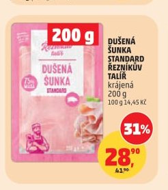 Dušená šunka Standard Řezníkův talíř 200 g