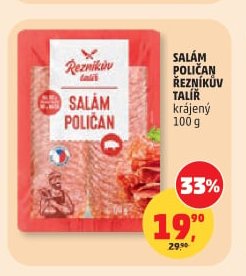Salám poličan Řezníkův talíř krájený 100 g