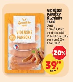Vídeňské párečky Řezníkův talíř 200 g