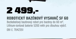 ROBOTICKÝ BAZÉNOVÝ VYSAVAČ SF 60 - OBI akcniletaky.com