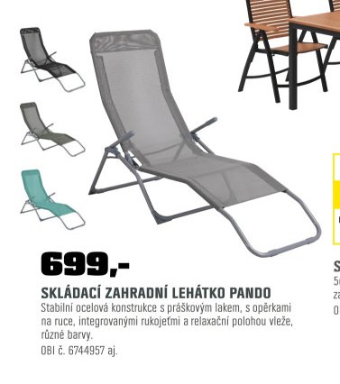 SKLÁDACÍ ZAHRADNÍ LEHÁTKO PANDO - OBI akcniletaky.com