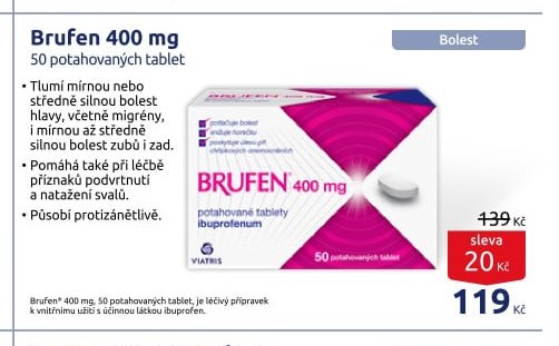 Brufen 400 mg 50 potahovaných tablet