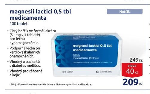 magnesii lactici 0,5 tbl 100 tablet