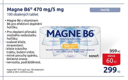 Magne B6 470 mg/5 mg 100 obalených tablet