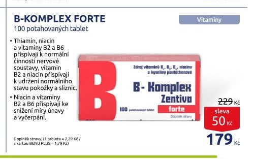 B-KOMPLEX FORTE 100 potahovaných tablet