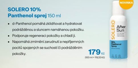 SOLERO 10% Panthenol sprej 150 ml