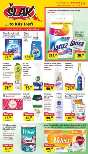 akční leták Šlak drogerie 1.6.2026-13.6.2026