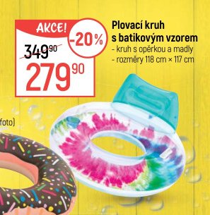 Plovací kruh s batikovým vzorem