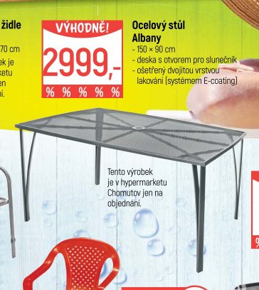 Ocelový stůl Albany