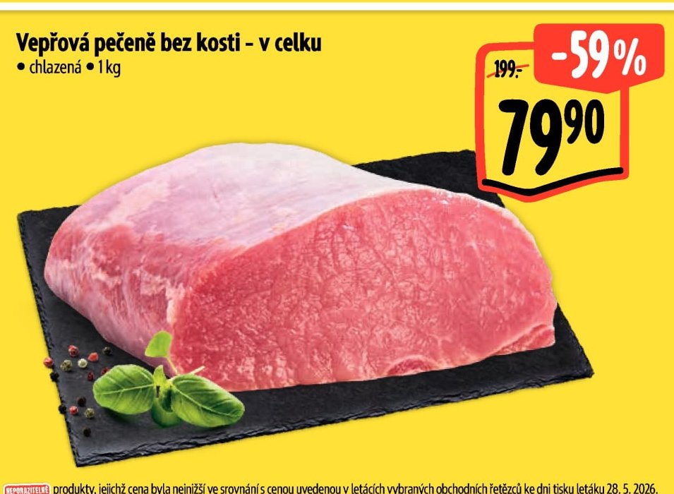 Vepřová pečeně bez kosti - v celku