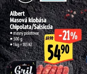 Albert Masová klobása Chipolata/Salsiccia