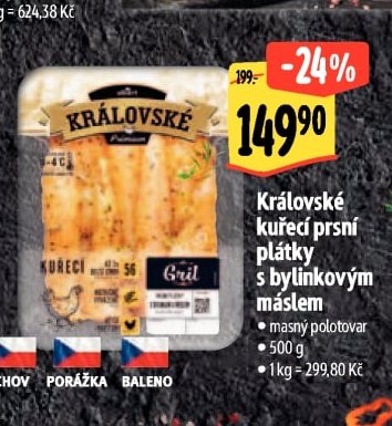 Královské kuřecí prsní plátky s bylinkovým máslem